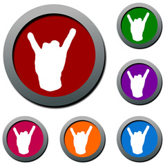rock hand sign internet icon - Illustration