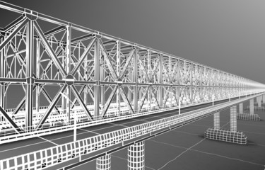 Fototapeta premium sketch bridge over the Ocean