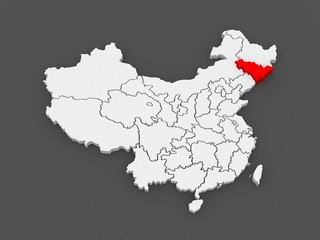 Map of Jilin. China.