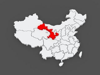 Obraz premium Map of Gansu. China.