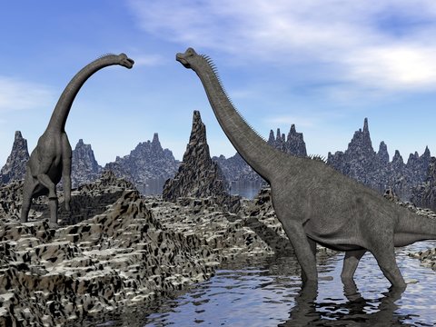 Brachiosaurus dinosaurs - 3D render
