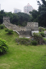 Fototapeta na wymiar Miniature Great Wall of China in Window of the World park