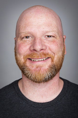 Bald man with a beard