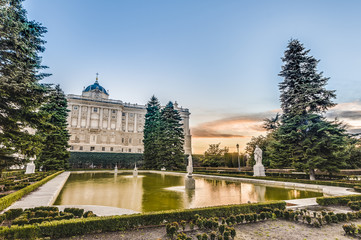 Fototapeta premium The Sabatini Gardens in Madrid, Spain.