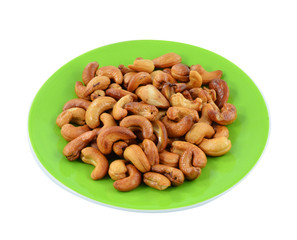 cashew nuts on white background