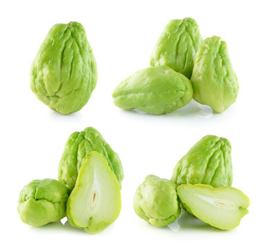 Chayote isolated on white background