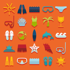 Set of summer tourism icons