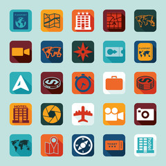 Set of summer tourism icons