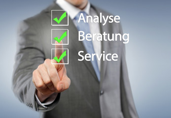 Analyse, Beratung, Service