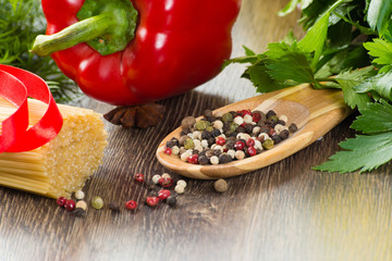 close-up of Asian spices