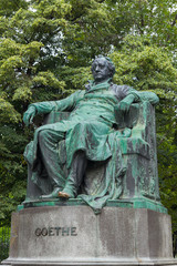 Goethe monument in Vienna in autumn day