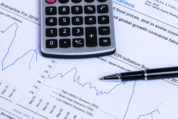 Financial graph and chart