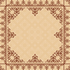arabic ornament on light beige pattern - vector