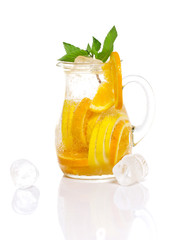 Fresh tasty citrus coctail with ice