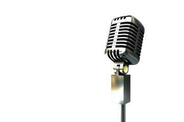 Fototapeta premium Digitally generated retro chrome microphone