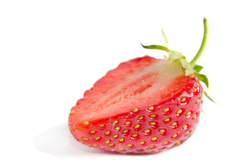 Red sweet strawberry isolated on white background
