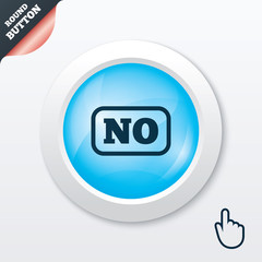 Norwegian language sign icon. NO translation