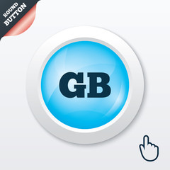 British language sign icon. GB translation.