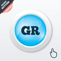 Greek language sign icon. GR Greece translation