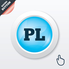 Polish language sign icon. PL translation