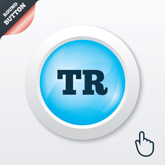 Turkish language sign icon. TR translation