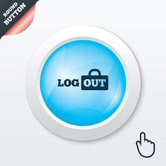 Logout sign icon. Log out symbol. Lock.