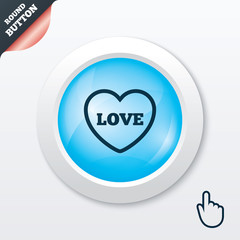 Heart sign icon. Love symbol.