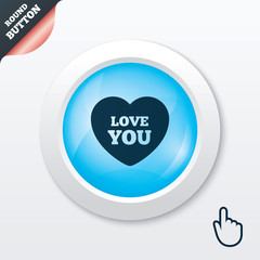 Heart sign icon. Love you symbol.