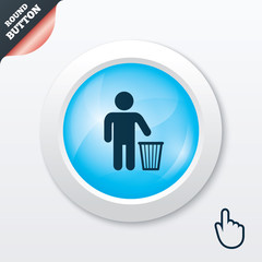 After use to throw in trash. Recycle bin sign.