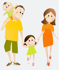Cartoon happy family