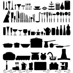Kitchen tool icons collection