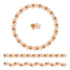 floral vector circle ornament set