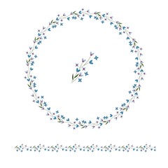 vector floral circle borders set