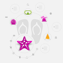 Set of summer tourism icons