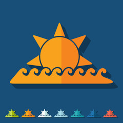 Flat design: sun