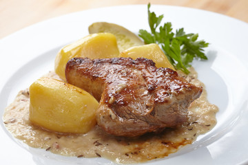 meat with potatoes