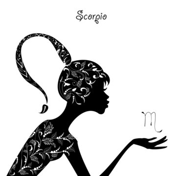 Zodiac sign scorpio. fashion girl