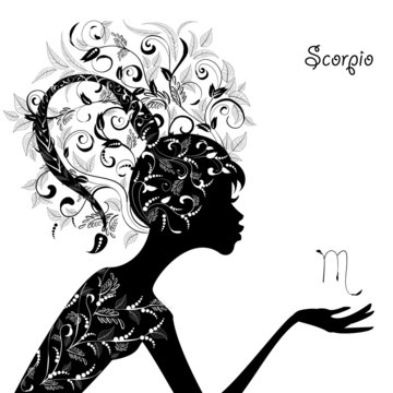 Zodiac sign scorpio. fashion girl