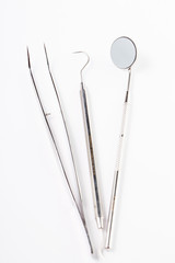 Dentist Drill and tools with white background