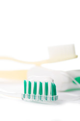 Toothbrush with tooth paste with white background