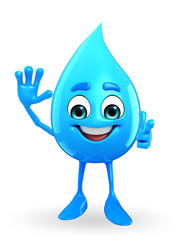 Water Drop Character with hallo pose