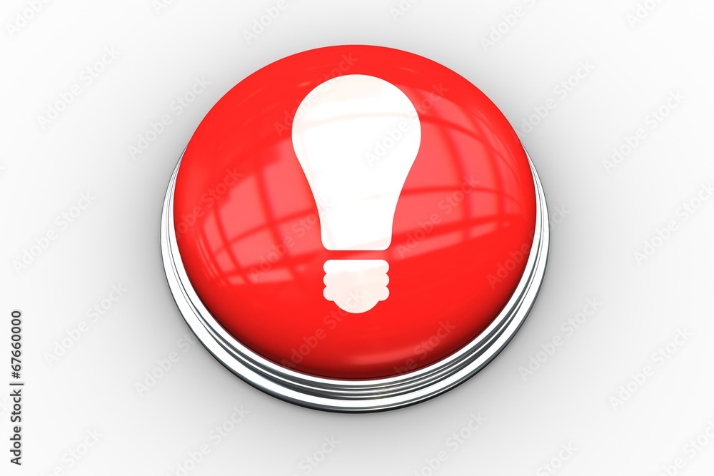 Poster Composite image of light bulb graphic on button