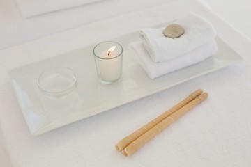 Towel and other spa objects