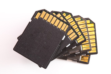 SD Memory card isolated with white background