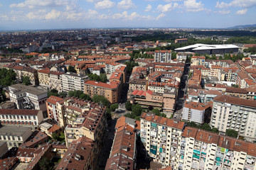 Fototapeta na wymiar Aerial view of Turin center Piedmont Italy