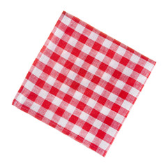 Сheckered linen napkin isolated on white