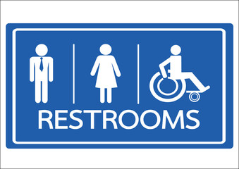 Restroom Symbol Male  Female and Wheelchair Handicap Icon