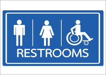 Restroom Symbol Male  Female and Wheelchair Handicap Icon