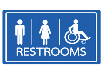 Restroom Symbol Male  Female and Wheelchair Handicap Icon