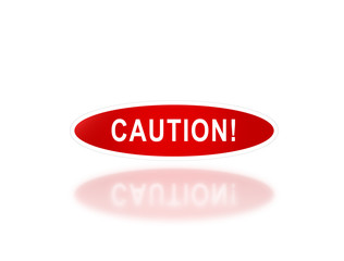 oval signage of caution